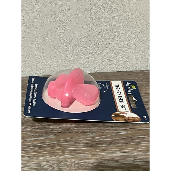 Pink Itzy Ritzy Teensy Teether Soother Food Grade Silicone Hollow Flexible 3mo+ - Picture 4 of 5